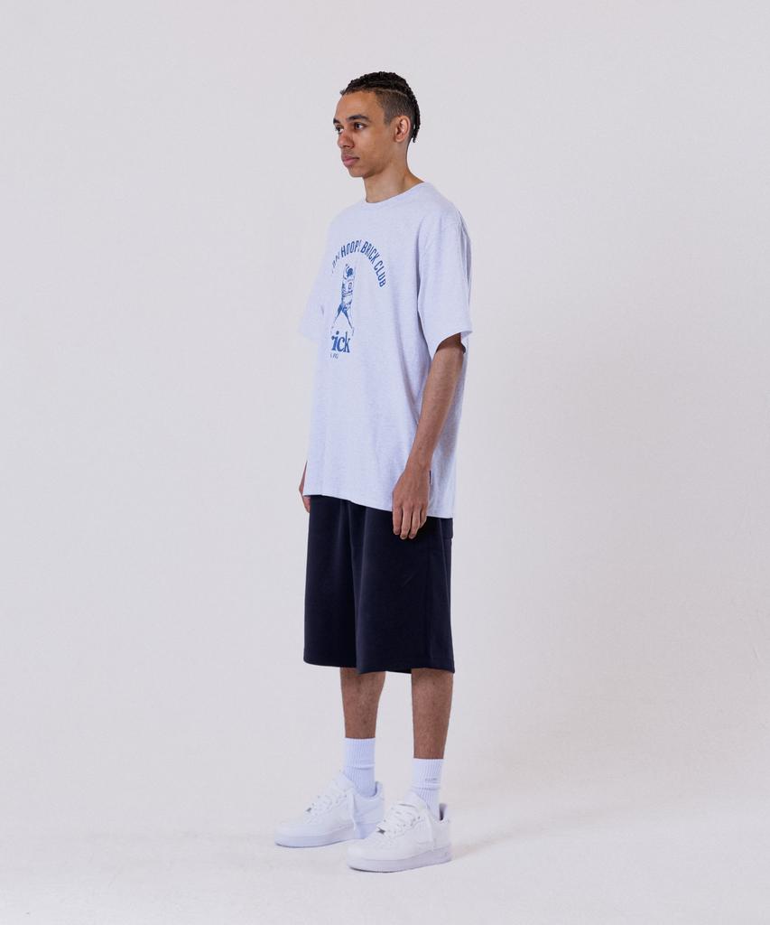ALL DAY HOOPS Brick Club Oversized Short Sleeve T-Shirt Melange White