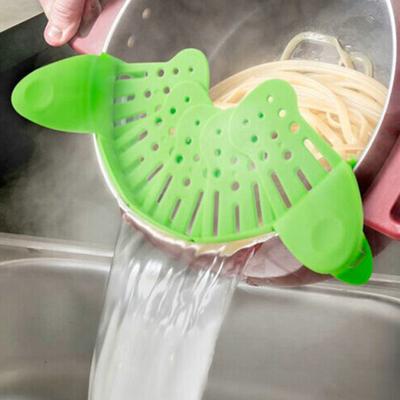 Pots Pan Spaghetti Pasta Strainer Meat Vegetables Fruit Silicone Food Strainer Expandable Multifunctional Pasta Drainer Colander