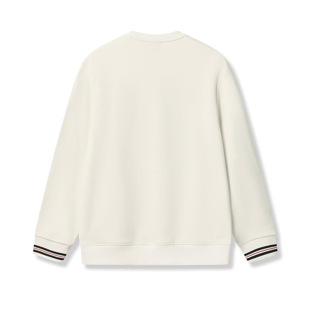 Fila Heritage Fashion Classic Trendy Comfortable Casual Versatile Fleece Lined Pullover Sweatshirt Men Sweatshirt White F11M548204FIV