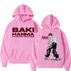Anime Baki Haman Harajuku Vintage Manga Hoodies Men Women Gym Workout Training Long Sleeve Oversized Fleece Tracksuit