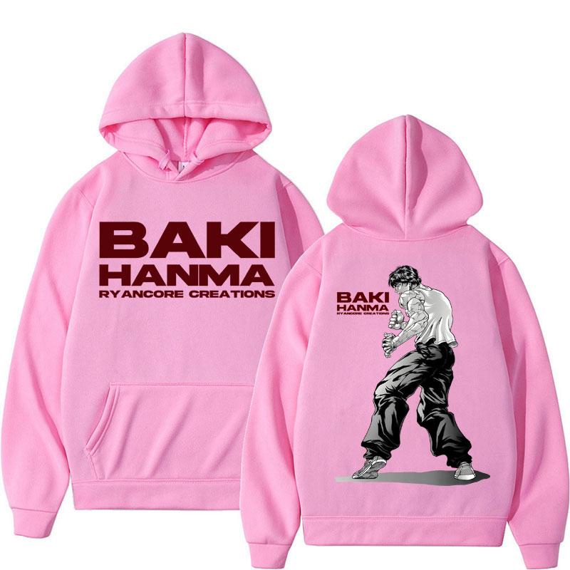 Anime Baki Haman Harajuku Vintage Manga Hoodies Men Women Gym Workout Training Long Sleeve Oversized Fleece Tracksuit