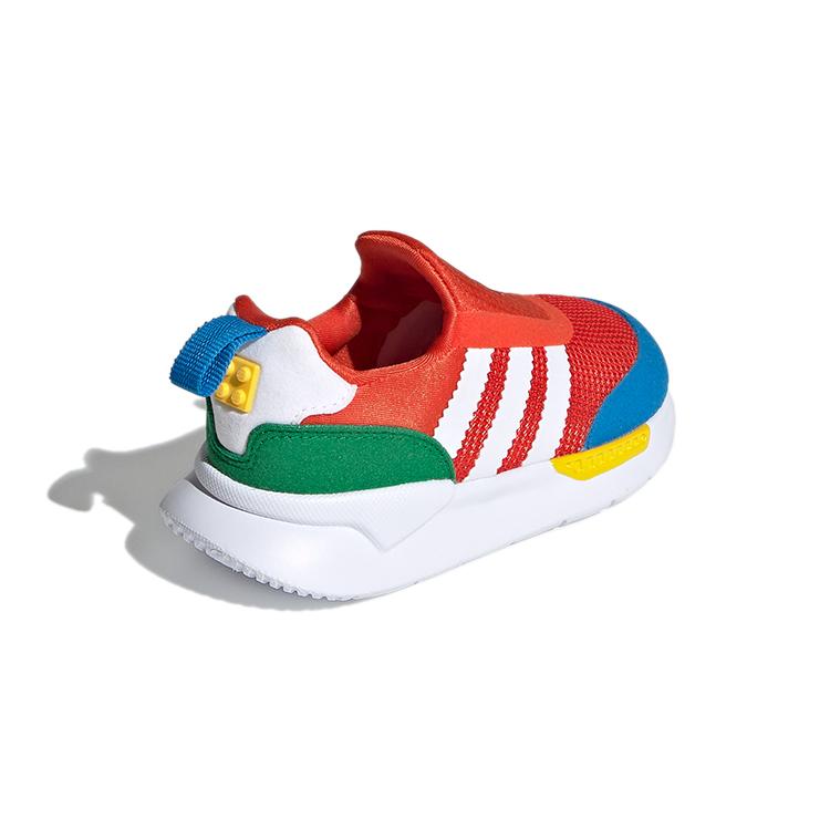 LEGO x Adidas Originals ZX 360 Cushioning Abrasion Resistant Breathable Low top Toddler Shoes Red Blue FX4959