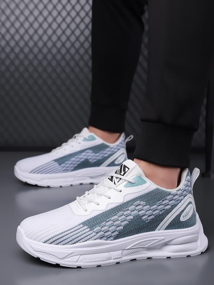 

Men s shoes, sports shoes, summer breathable running shoes, fly-woven mesh casual dad shoes 44