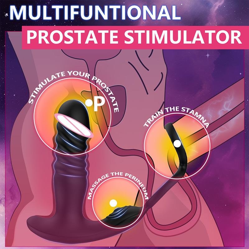 Erotic Toys Anal Vibration Dildo Vibrator Men Gay Sexmachine Anal Vibrator Prostate Massager Cock Ring Anal Plug Sexy Towys