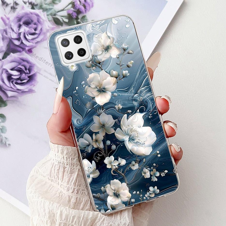 For Samsung Galaxy A22 4G Case Coloful Flowers Painted Cover Soft Slim Phone Case For Samsung A22 A 22 Galaxy A42 5G Fundas Bags
