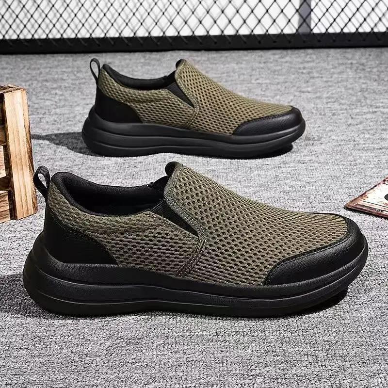 Fashion Male Shoe Slip-on Korean Style Breathable Running Sneakers Mesh Fashion 2025 In Promotion Without Leather New Men's Casual Shoes