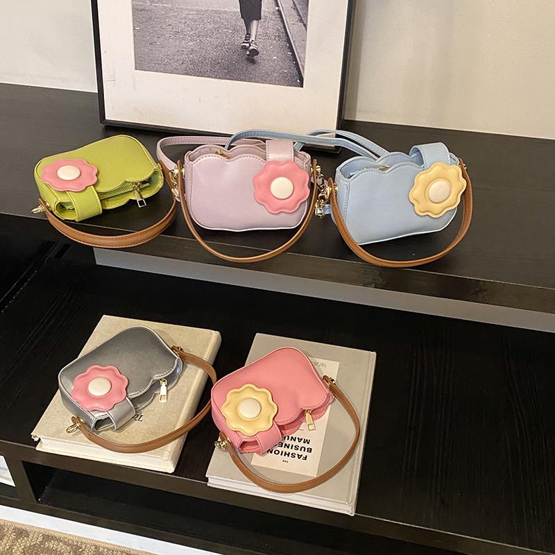 Adorable Mini Floral Crossbody Bag For Kids With Breathable Design In Pink And Purple