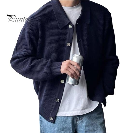 

Мужской свитер осень-зима с отложным воротником, однобортный, на пуговицах, свободный кардиган, свитер, пальто с длинными рукавами, трикотажная куртка, для работы, школы, свиданий, верхняя одежда M темно-синий