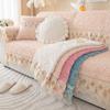 Plush Sofa Cushion Winter Style Simple Modern Non-slip Seat Cushion Back Cover Winter Thickened Sofa Cover Cover Universal