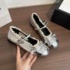 Lace Women Flats Mary Jane Shoes Round Toe Shallow Ladies Casual Ballet Style Shoes Soft Leather Eelgant Dress Shoes 2025