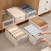 Cotton Linen Wardrobe Organizer Box with Mesh Visibility