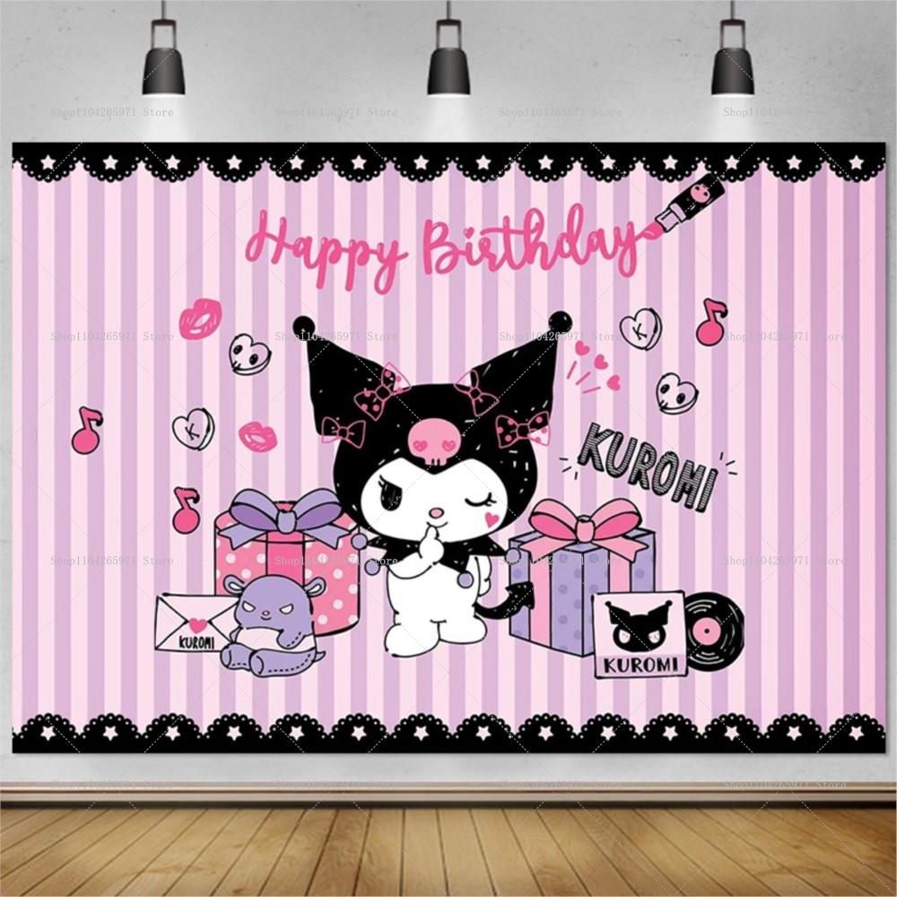 Sanrio Kuromi Themed Birthday Decoration Photography Background Girl 1st Birthday Background Suitable For Photography Studio
