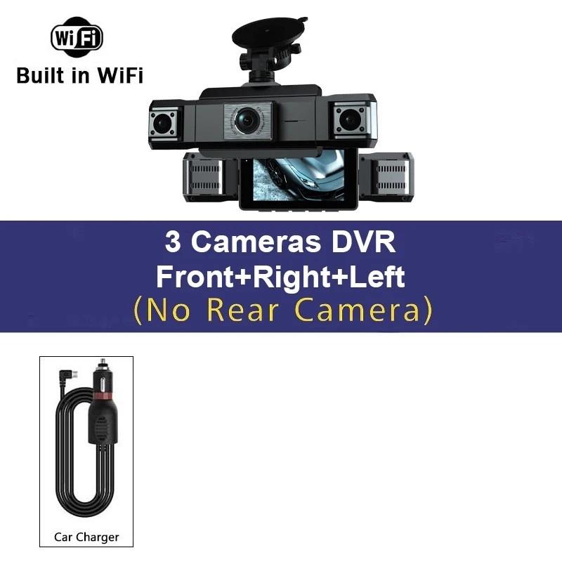 1080P Quad Dash Cam, 4-Channel 4-Screen Display, WiFi, Phone Sync, Rear View, Night Vision, Wide Angle