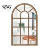 Boho Style Wall Mirror Stickers Arched Window Decor, Wooden Frame Acrylic Fake Mirror, Modern Art Self-Adhesive Windowpane Sticker for Living