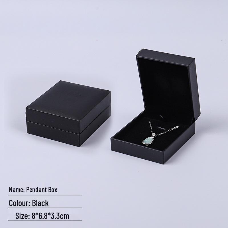 Black Right Angle Flip-top Jewelry Gift Box - Ring & Earring Packaging with Logo Printing
