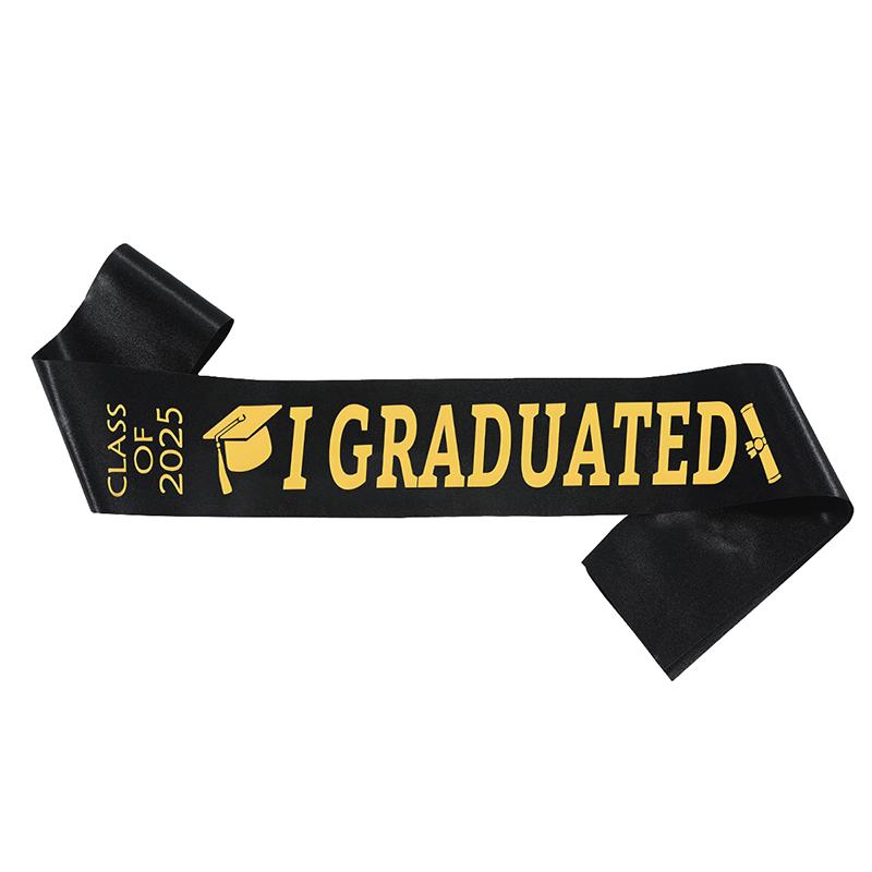 

2026 Graduation Sash Class Of Graduation Congrate Grad Party Supply Graduation Party Decorations чёрный