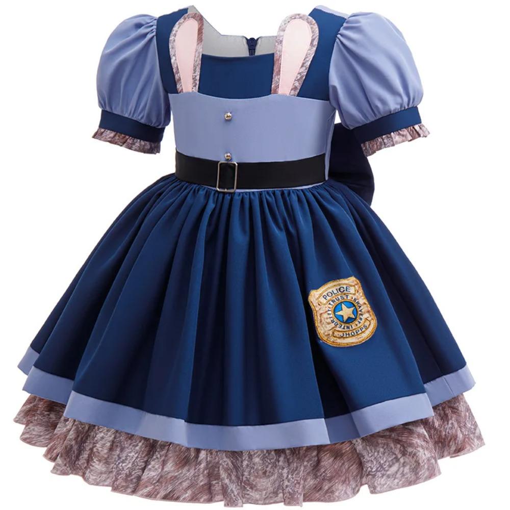 Costume Judy Hopps di Zootropolis 2 per Bambine Bambini Uniforme da Poliziotta Coniglietta con Cintura per Halloween Cosplay Carnevale Compleanno
