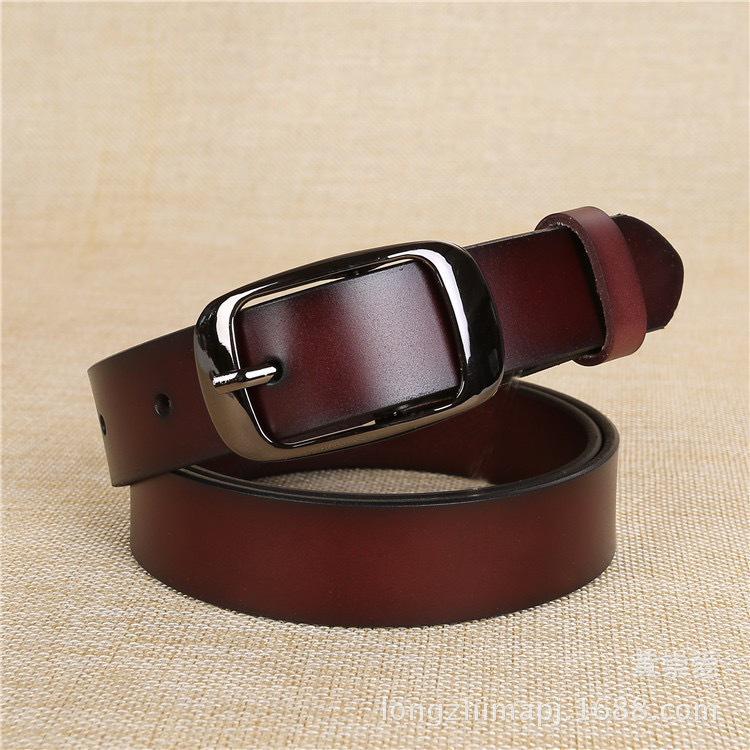 Plus Size Women's Genuine Cowhide Leather Belt - Casual and Versatile.
