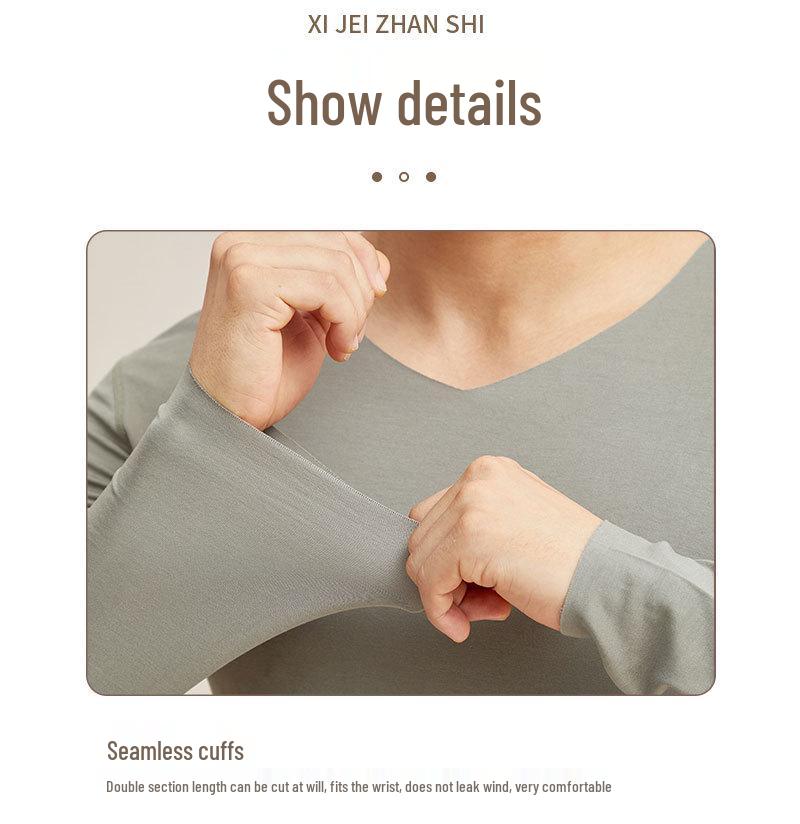Men's 80s Modal Seamless Thermal Underwear Set: Light, Warm Base Layer for Autumn/Winter