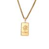 Seaside Coconut Tree Pendant Snake Chain Necklace Cool and Versatile Neutral Style Jewelry