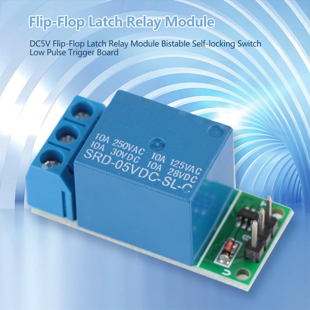 1 CH DC5V Flip Flop Latch Relay Module Bistable Self Locking Switch Low Pulse Trigger Board