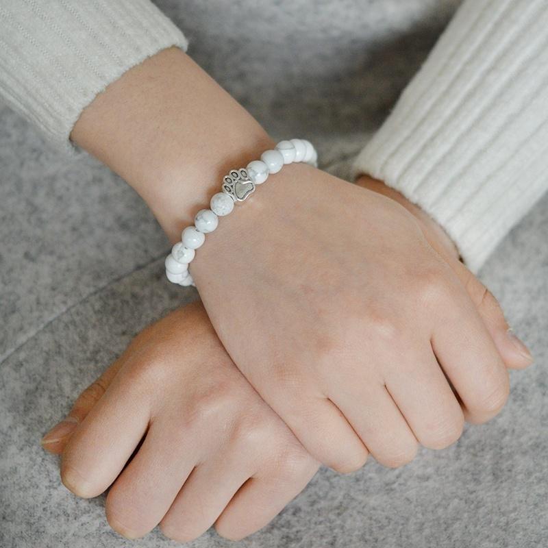 paw print beaded bangle