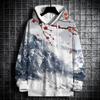 Herren 3D Hoodies Herbst Für Landschaft Tintenaufdruck Street Designer Langarm Locker Übergröße Pullover Herbstmode Herrenbekleidung