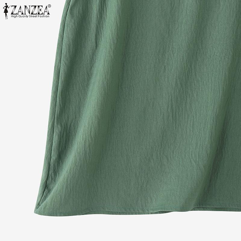 ZANZEA Summer Women Sleeveless Ruffled Casual Loose Tank Tops