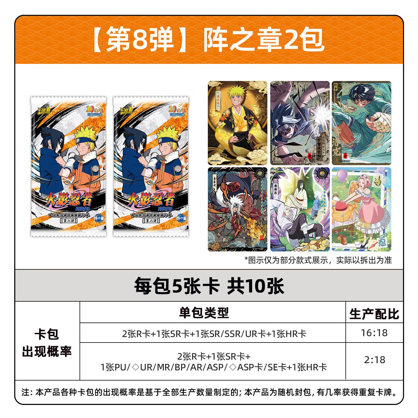Official Naruto Collector Cards Chapter Eight of The Battle Series Cartoon Uzumaki Naruto Card Anime Merchandise Gift