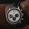 MOBWOL Men Chronograph Watch Leather Strap 30M Waterproof Quartz Sports Wristwatch Luxury Business Male Gift Watch
