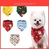 Charming Christmas Dog Bandana Reversible Triangle Bibs Scarf For Large Pets