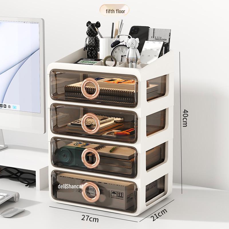Elegant Vanity Table & Makeup Storage Box with Transparent Drawers