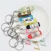 Cute Novelty Resin Beer Wine Bottle Keychain Assorted Color for Women Men Car Bag Keyring Pendant Accessions Wedding Party Gift