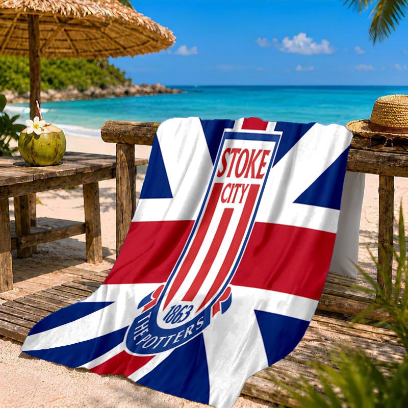 Stoke Football Club Beach Towel Microfiber Beach Towel, Lightweight and Quick-Dry, for Summer Travel, Swimming Pool Fan Birthday Gift