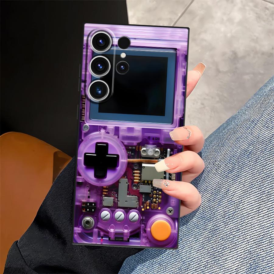 

Purple Gaming Console Case for Samsung Galaxy S21 FE S24 Plus S23 Ultra S25 Edge S20 Black Soft Phone Cover Galaxy S24 Ultra