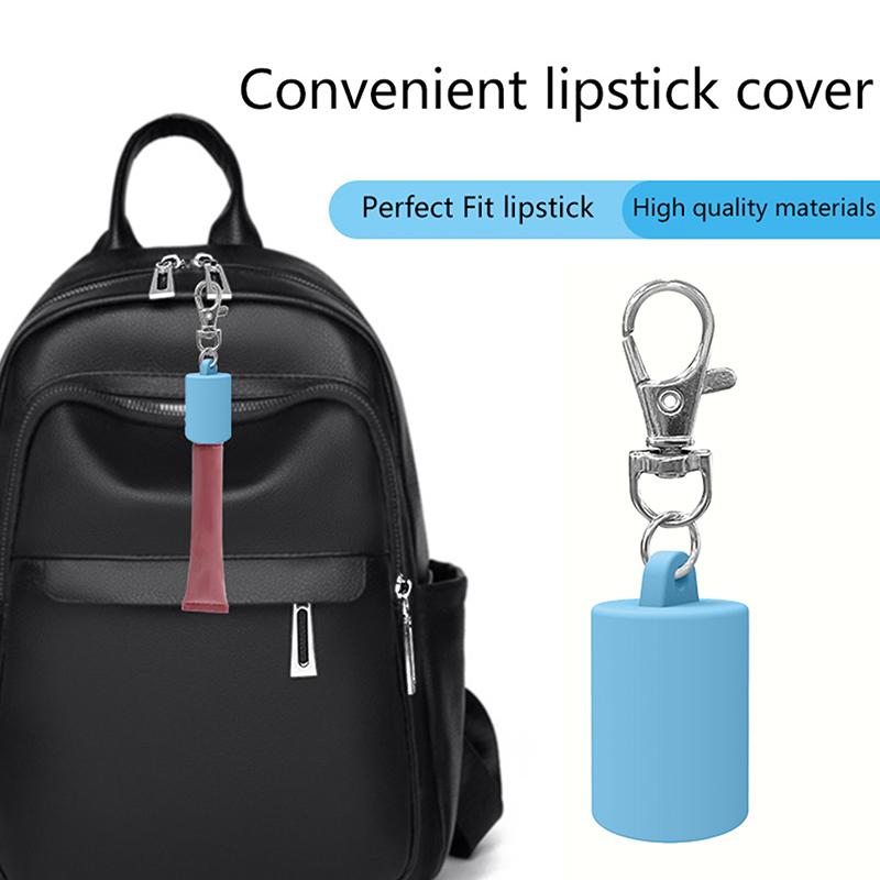 Practical Silicone Keychain Cap Accessories Portable Durable Holder Keychain Compatible For Lipgloss Storage And Balm Cap