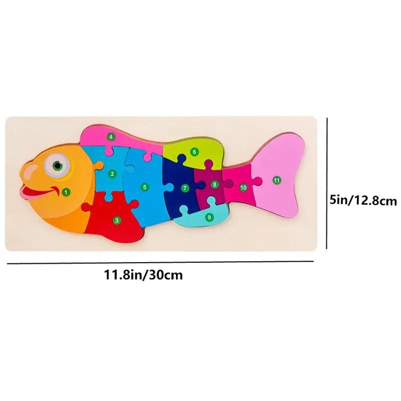 Wooden Puzzles for Kids, Number Puzzle, Dinosaur Puzzles and Animal ,Traffic,Characte Jigsaw Toys for Boy Girl Ideal Gift, 1-6