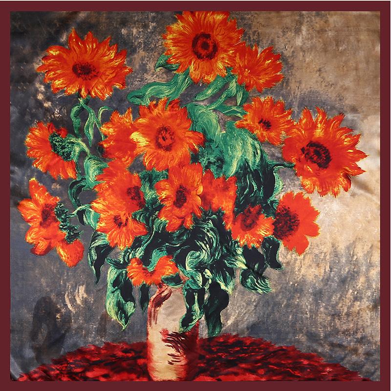 Høykvalitets luksuriøst silkeskjerf pannebånd Skjerf Halsskjerf For kvinner Kjede Silkeskjerf Dekorativt sjal for kvinner