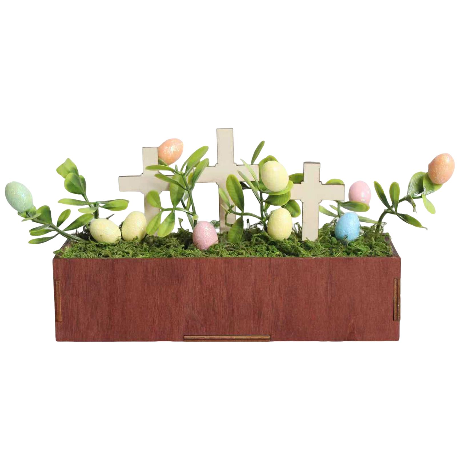 

Easter Egg Tabletop Terrarium Decoration For Festive Tables, Cross Decorations For Living Room Ornaments One Size