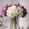 Artificial Flower Realistic Silk Hydrangea Bouquet with Flexible Stems Realistic Color Transitions Soft Pliable Petals Fake Flower Home Wedding Decor