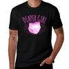 Cotton Short Sleeve T-Shirt with "Diaper Girl" Print, Casual Novelty Graphic Tee for Daily Wear
