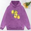 Creative Lemon  Printing Washed Streetwear Hip Hop Fashion Hoody All-Match Loose Pullover Y2K Oversized Clotheing