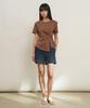 GENERALIDEA Shoulder Padded Twist T-Shirt [Brown] / Gf2Lts523