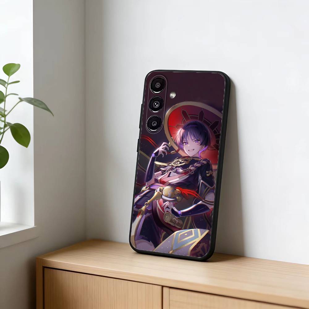 S-Scaramouche Genshin Impact Handyhülle Für Samsung Galaxy A20,21s,22,31,32,52,53,72,73,80,91 Weiche schwarze Hülle