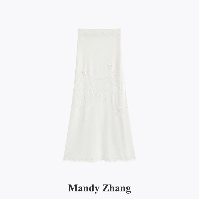 Mandy Zhang French Chic Wool Knit Jacquard Skirt