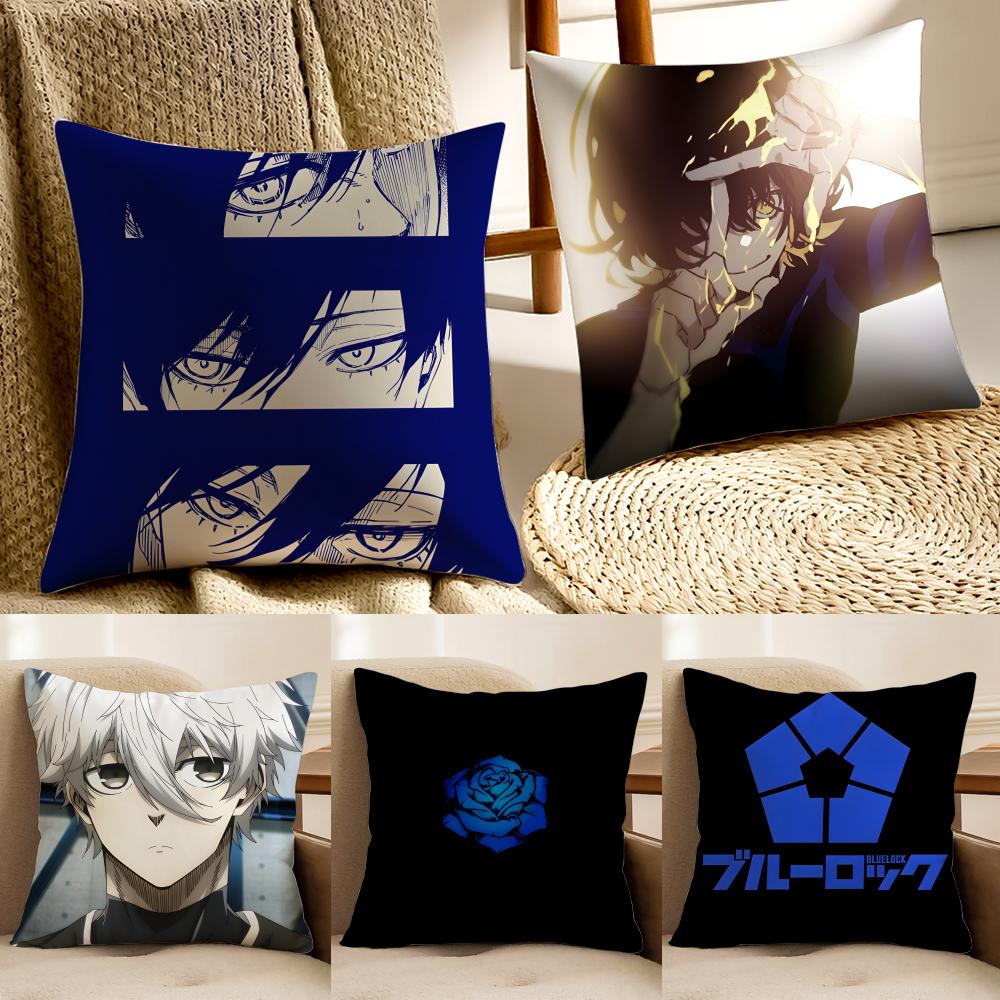 Anime Intense BBLUE LLOCKS Cushion Cover Pillowcase Antidustmite Living Room Sofa Decor Cushion Room