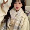 New plaid scarf women's winter warmth and cold protection advanced sense Korean couple scarf student versatile man