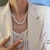 French Vintage Baroque Pearl Necklace Summer Niche Premium Sense Clavicle Chain Light Luxury Versatile Necklace Women