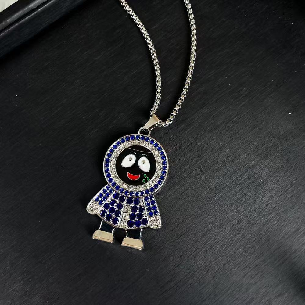 Trendy Snowman Rhinestone Necklace Pendant for Kids and Adults