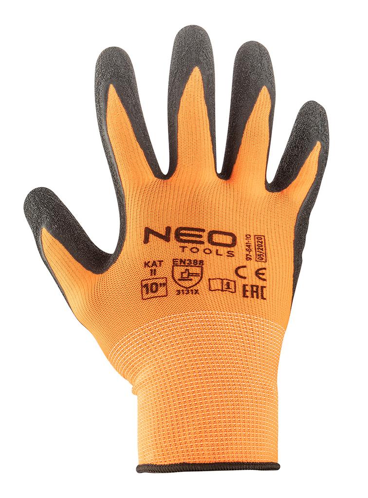 Latex-coated polyester work gloves (crincle), 3131X, size 10